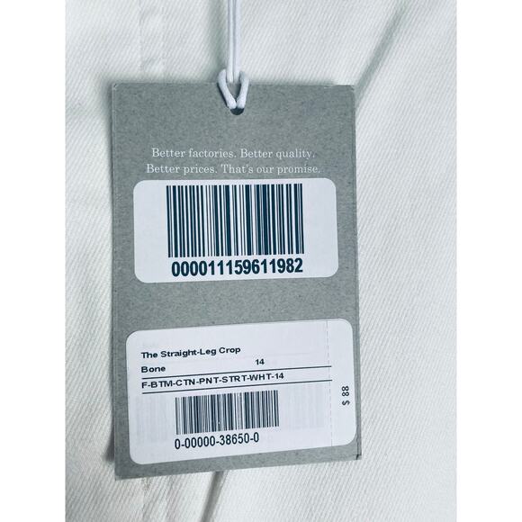 Everlane Straight Leg Crop 14 White - Picture 6 of 8
